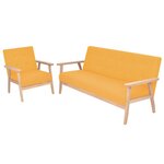 vidaXL Ensemble de canapé 2 Pièces Tissu jaune