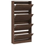 vidaXL Armoire à chaussures 4 tiroirs rabattables chêne marron