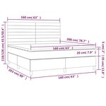 vidaXL Sommier à lattes de lit et matelas et LED Bleu 160x200 cm Tissu