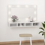 vidaXL Armoire à miroir avec LED Blanc brillant 90x31 5x62 cm