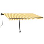 vidaXL Auvent automatique sur pied 450x350 cm Jaune/Blanc