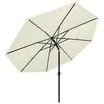 vidaXL Parasol de jardin à 3 niveaux avec mât en aluminium sable 3 5 m