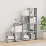 vidaXL Bibliothèque escalier Sonoma gris 142 cm Bois d'ingénierie