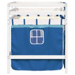 vidaXL Lit mezzanine enfants et rideaux bleu 90x190cm bois pin massif