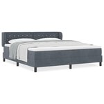 Lit Box Spring vidaXL avec Matelas Gris Foncé 180x200 cm Velours