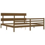 vidaXL Cadre de lit sans matelas marron miel 200x200 cm bois massif