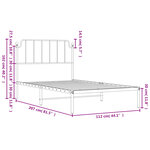 vidaXL Cadre de lit métal avec tête de lit blanc 107x203 cm