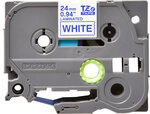 Cartouche ruban Etiqueteuse Brother 24mm Bleu sur blanc Tze-253