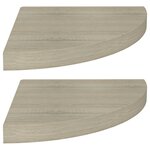 vidaXL Étagères d'angle flottantes 2 Pièces chêne 35x35x3 8 cm MDF