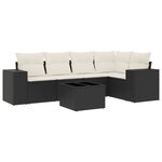 vidaXL Salon de jardin 6 Pièces avec coussins noir résine tressée