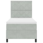 Lit à ressort vidaXL avec matelas Gris clair 90x200 cm Velours