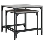 vidaXL Tables basses gigognes 2 Pièces sonoma gris bois d'ingénierie