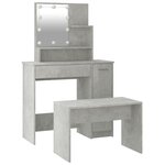 vidaXL Ensemble de coiffeuse avec LED Gris béton Bois d'ingénierie
