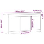 vidaXL Meuble TV avec LED gris béton 100x34x50 cm bois d'ingénierie