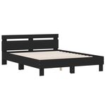 vidaXL Cadre de lit avec LED sans matelas noir 140x190 cm
