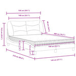 vidaXL Lit avec matelas crème 140x200 cm tissu