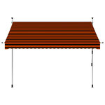 vidaXL Auvent manuel rétractable 250 cm Orange et marron