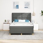 Lit Box Spring avec Matelas Gris Foncé 160x200 cm Tissu