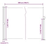 vidaXL Auvent latéral rétractable marron 160x500 cm