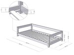 Lit simple sommier blanc 90 x 200 cm