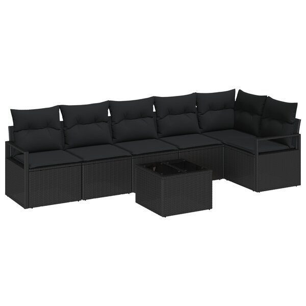 Ensemble canapé jardin vidaXL 7 pièces avec coussins en rattan synthétique beige