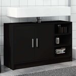 vidaXL Armoire d'évier noir 90x29x55 cm bois d'ingénierie