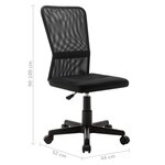 Chaise fauteuil siège de bureau informatique étude 44 x 52 x 100 cm tissu en maille noir 02_0024036