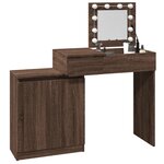 vidaXL Coiffeuse avec LED chêne marron 115x37x110 5 cm