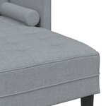 Canapé 3 places L gris clair 160 cm en tissu