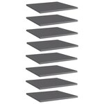 vidaXL Panneaux de bibliothèque 8 Pièces gris brillant bois d’ingénierie