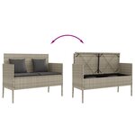 vidaXL Banc de jardin avec coussins gris clair résine tressée