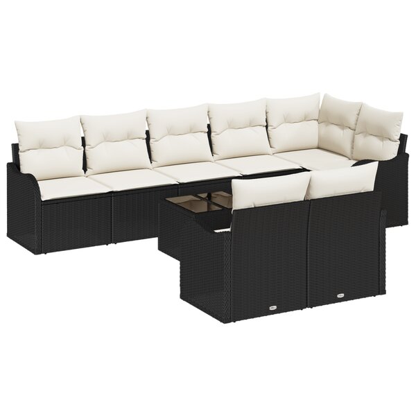 vidaXL Ensemble de canapé de jardin 8 pièces avec coussins brun en rattan synthétique