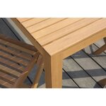 Ensemble repas de jardin 6 personnes - Table 160 x 90 cm + 6 chaises pliantes - Bois Eucalyptus FSC