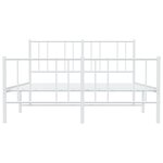 vidaXL Cadre de lit métal avec tête de lit/pied de lit blanc 150x200cm