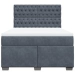 vidaXL Sommier à lattes de lit et matelas Gris foncé 140x200cm Velours