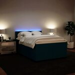 vidaXL Sommier à lattes de lit et matelas bleu 140x200 cm velours