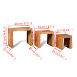 vidaXL Table gigogne 3 Pièces Bois massif de manguier