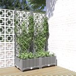vidaXL Jardinière avec treillis Gris clair 80x40x121 5 cm PP
