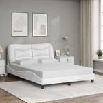 vidaXL Cadre de lit sans matelas blanc 140x190 cm similicuir