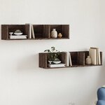 vidaXL Armoires murales 2Pièces chêne marron 75x18x16 5cm bois ingénierie