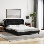 vidaXL Cadre de lit sans matelas noir 160x200 cm tissu