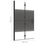 vidaXL Cabine de douche pliable ESG 80x140 cm Noir