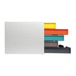 Module de classement Varicolor 5 tiroirs - Gris / liserés multicolores