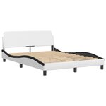 vidaXL Cadre de lit avec LED sans matelas blanc et noir 140x200 cm