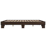 vidaXL Cadre de lit chêne marron 160x200 cm bois d'ingénierie et métal