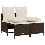 vidaXL Salon de jardin avec coussins 5 Pièces marron résine tressée
