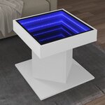 vidaXL Table basse avec LED blanc 50x50x45 cm bois d'ingénierie