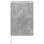 vidaXL Meuble TV mural avec lumières LED gris béton 41x31x45 cm