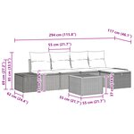 vidaXL Set de Canapé de Jardin de 6 Pièces avec Coussins en Poly Rattan Noir