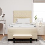 vidaXL Lit à ressorts avec Matelas & Banc Crème 120x200 cm Tissu